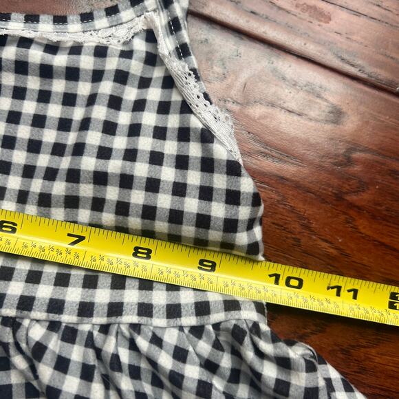 Jane + Jo dress 3T House Dress Black Gingham Super Soft Tie Shoulders Hem READ - Picture 7 of 8
